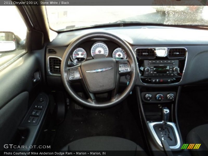 Stone White / Black 2011 Chrysler 200 LX