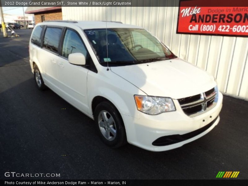Stone White / Black/Light Graystone 2012 Dodge Grand Caravan SXT