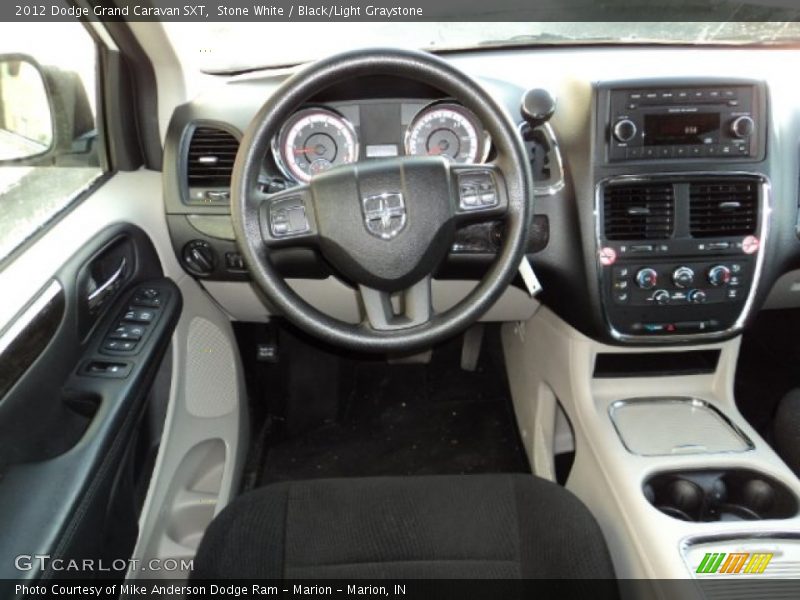 Stone White / Black/Light Graystone 2012 Dodge Grand Caravan SXT