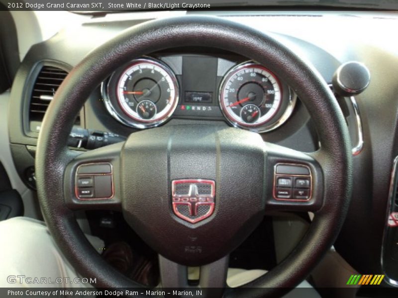 Stone White / Black/Light Graystone 2012 Dodge Grand Caravan SXT