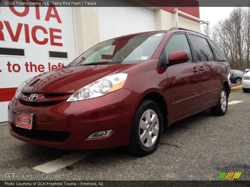 Salsa Red Pearl / Taupe 2010 Toyota Sienna XLE