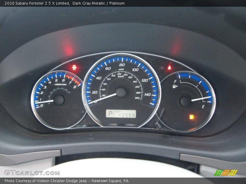  2010 Forester 2.5 X Limited 2.5 X Limited Gauges