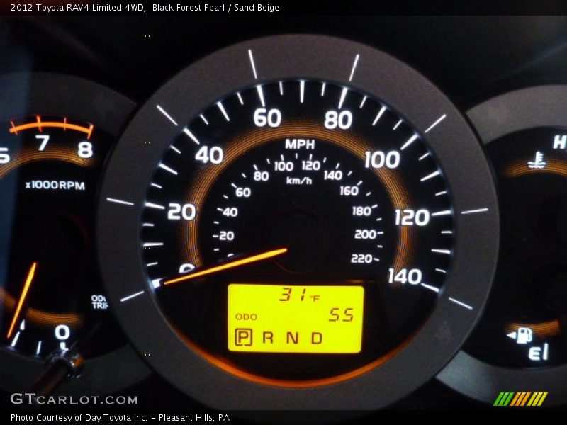 Black Forest Pearl / Sand Beige 2012 Toyota RAV4 Limited 4WD