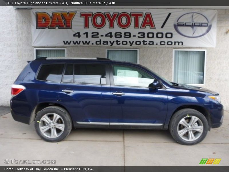 Nautical Blue Metallic / Ash 2013 Toyota Highlander Limited 4WD