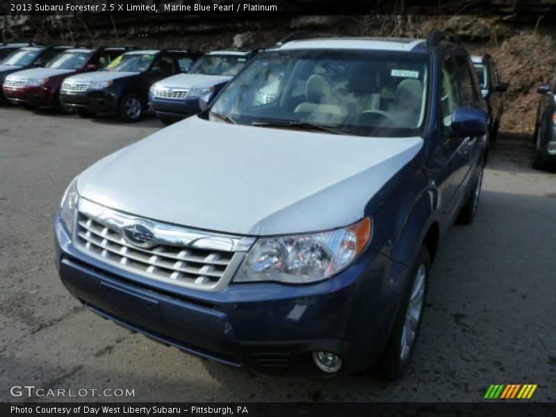 Marine Blue Pearl / Platinum 2013 Subaru Forester 2.5 X Limited