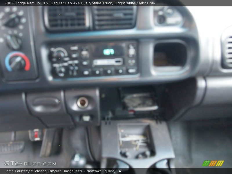 Bright White / Mist Gray 2002 Dodge Ram 3500 ST Regular Cab 4x4 Dually Stake Truck