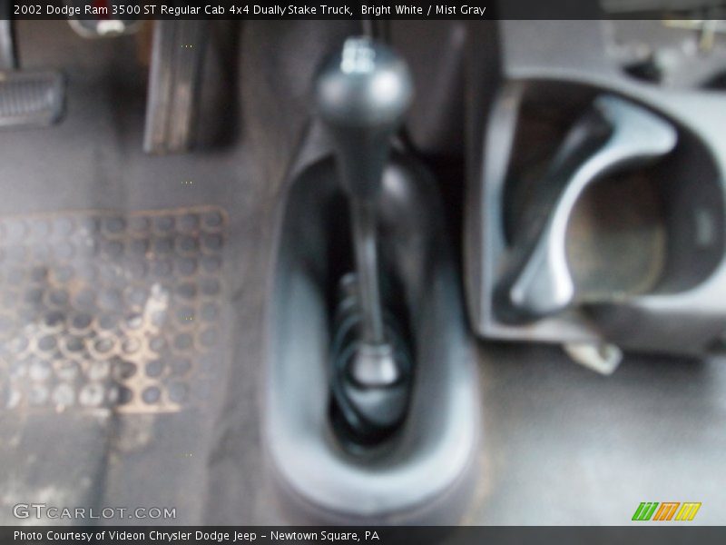 Bright White / Mist Gray 2002 Dodge Ram 3500 ST Regular Cab 4x4 Dually Stake Truck