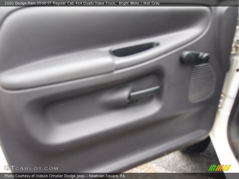 Bright White / Mist Gray 2002 Dodge Ram 3500 ST Regular Cab 4x4 Dually Stake Truck