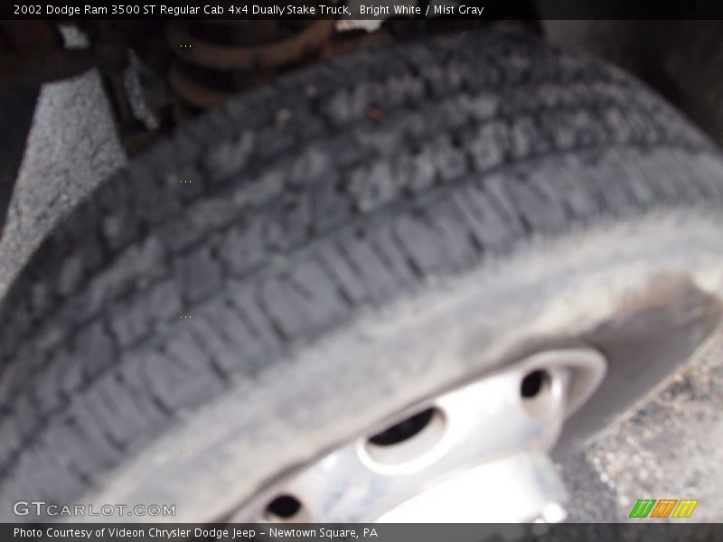 Bright White / Mist Gray 2002 Dodge Ram 3500 ST Regular Cab 4x4 Dually Stake Truck