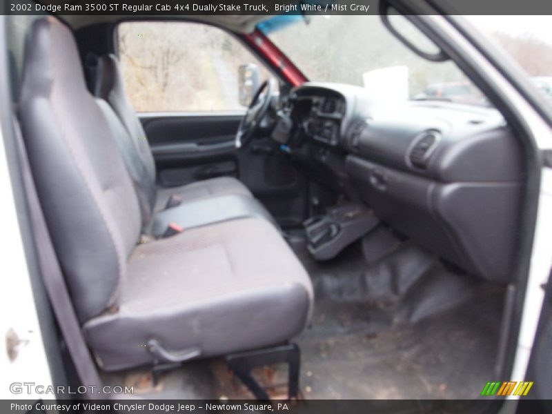 Bright White / Mist Gray 2002 Dodge Ram 3500 ST Regular Cab 4x4 Dually Stake Truck