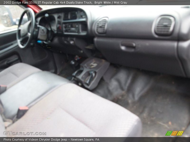 Bright White / Mist Gray 2002 Dodge Ram 3500 ST Regular Cab 4x4 Dually Stake Truck