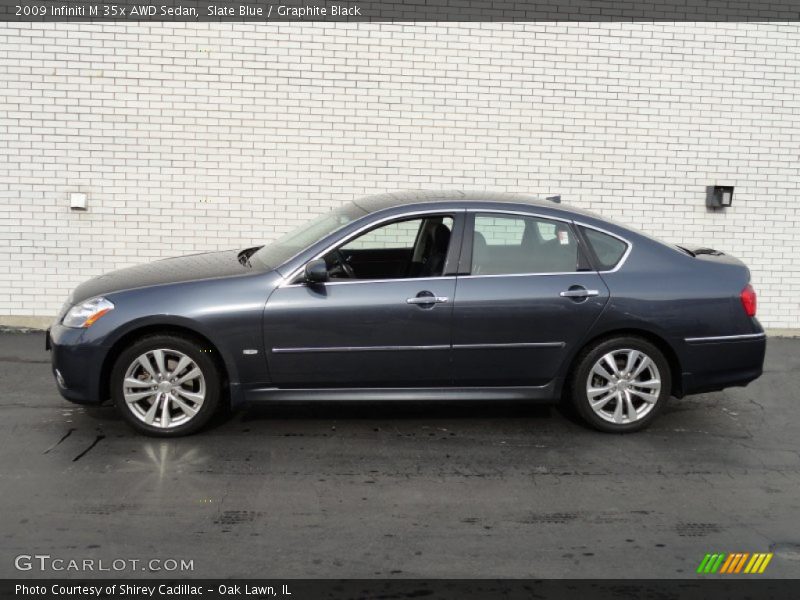 Slate Blue / Graphite Black 2009 Infiniti M 35x AWD Sedan