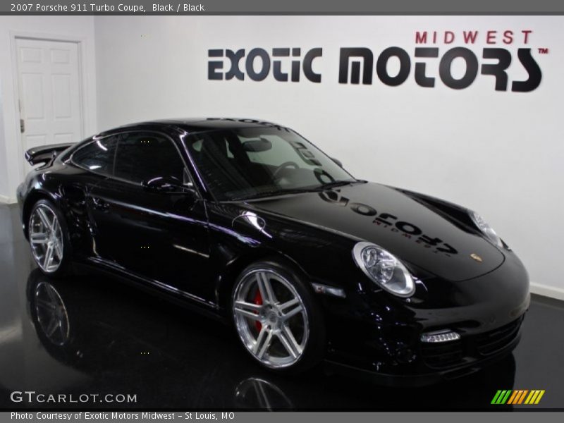 Black / Black 2007 Porsche 911 Turbo Coupe