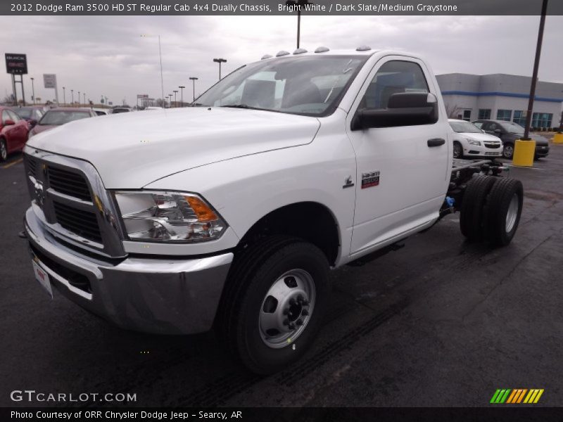 Bright White / Dark Slate/Medium Graystone 2012 Dodge Ram 3500 HD ST Regular Cab 4x4 Dually Chassis