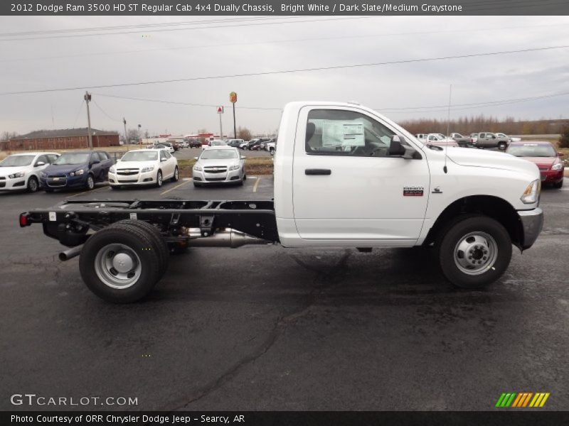 Bright White / Dark Slate/Medium Graystone 2012 Dodge Ram 3500 HD ST Regular Cab 4x4 Dually Chassis