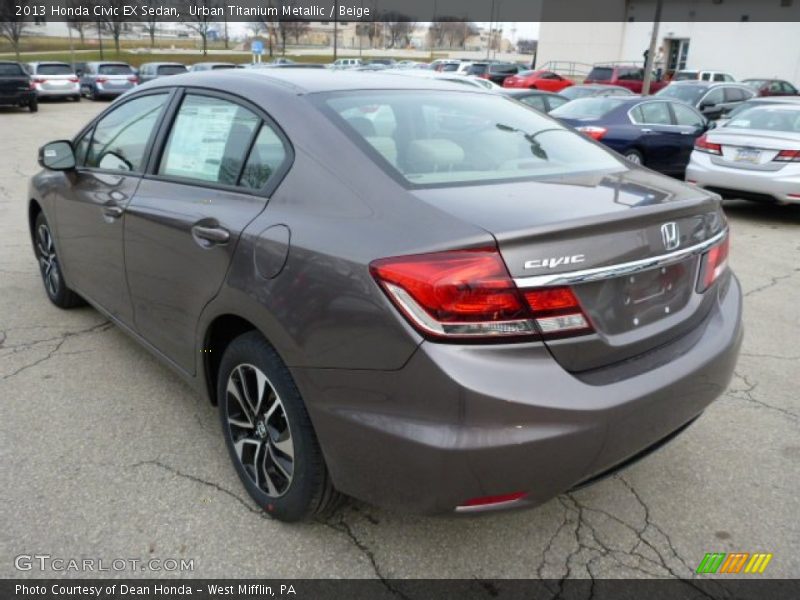 Urban Titanium Metallic / Beige 2013 Honda Civic EX Sedan