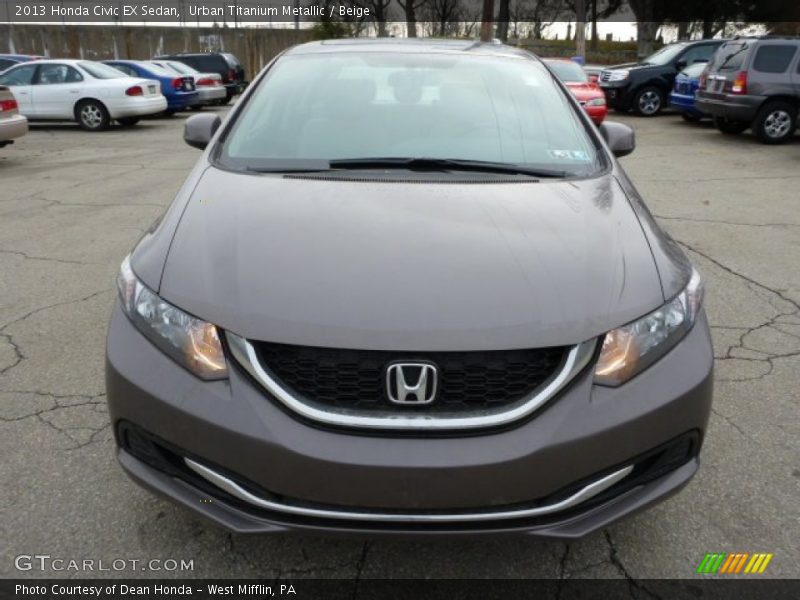 Urban Titanium Metallic / Beige 2013 Honda Civic EX Sedan