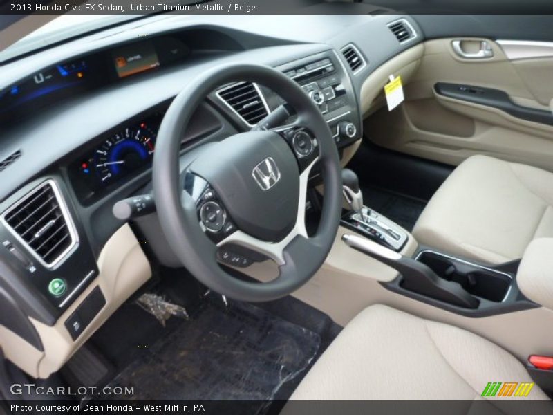 Beige Interior - 2013 Civic EX Sedan 
