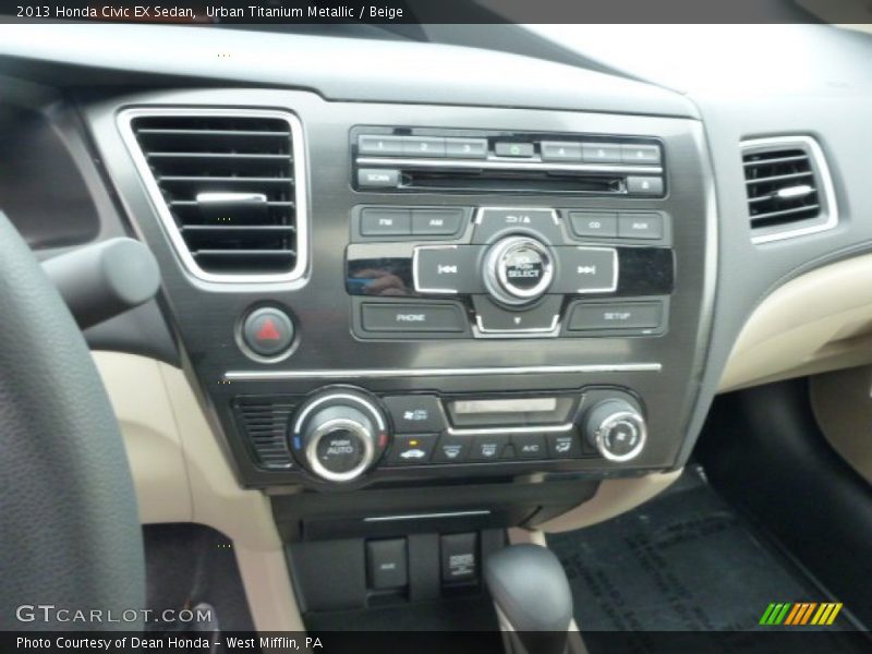 Urban Titanium Metallic / Beige 2013 Honda Civic EX Sedan