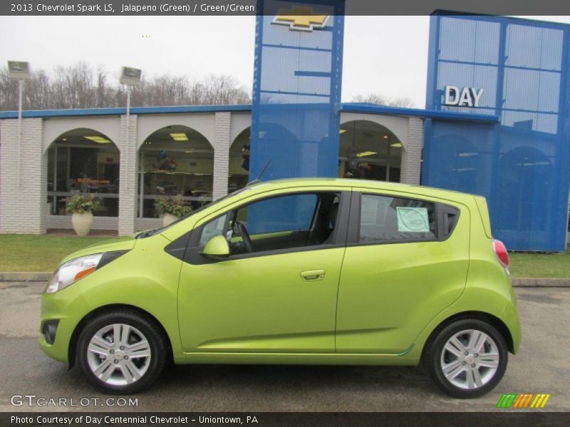 Jalapeno (Green) / Green/Green 2013 Chevrolet Spark LS