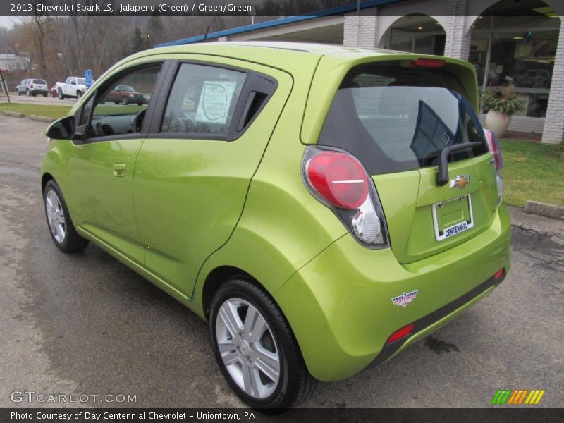 Jalapeno (Green) / Green/Green 2013 Chevrolet Spark LS