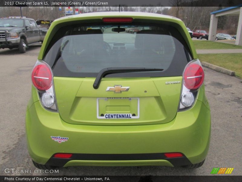 Jalapeno (Green) / Green/Green 2013 Chevrolet Spark LS