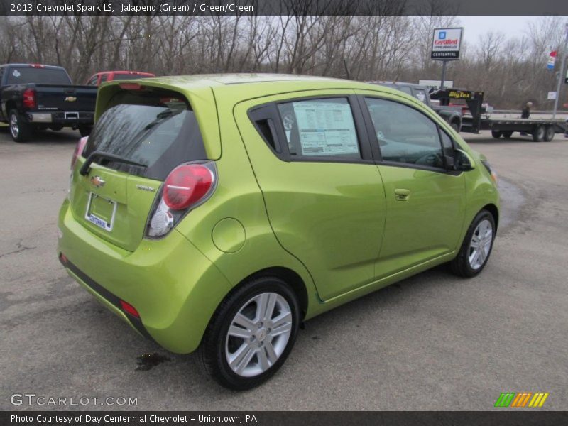 Jalapeno (Green) / Green/Green 2013 Chevrolet Spark LS