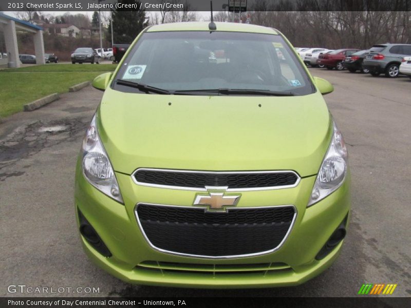 Jalapeno (Green) / Green/Green 2013 Chevrolet Spark LS