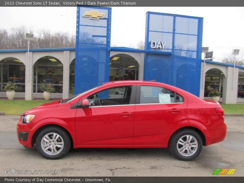 Victory Red / Dark Pewter/Dark Titanium 2013 Chevrolet Sonic LT Sedan
