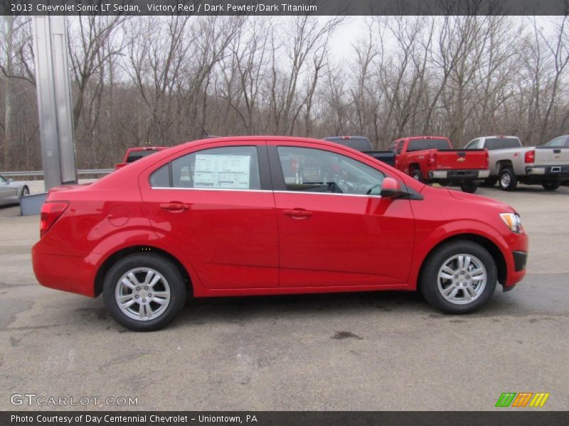 Victory Red / Dark Pewter/Dark Titanium 2013 Chevrolet Sonic LT Sedan