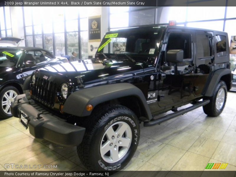 Black / Dark Slate Gray/Medium Slate Gray 2009 Jeep Wrangler Unlimited X 4x4