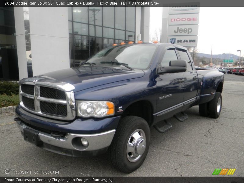 Patriot Blue Pearl / Dark Slate Gray 2004 Dodge Ram 3500 SLT Quad Cab 4x4 Dually