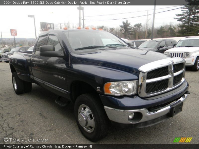 Patriot Blue Pearl / Dark Slate Gray 2004 Dodge Ram 3500 SLT Quad Cab 4x4 Dually