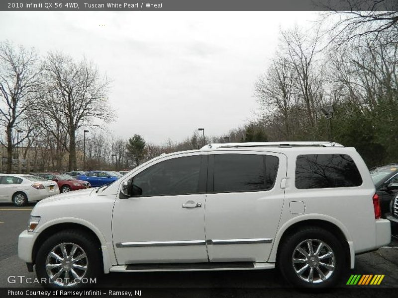 Tuscan White Pearl / Wheat 2010 Infiniti QX 56 4WD