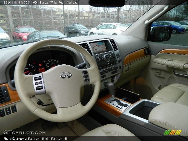Tuscan White Pearl / Wheat 2010 Infiniti QX 56 4WD