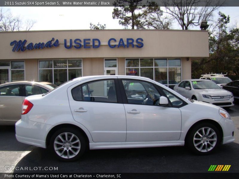 White Water Metallic / Black 2011 Suzuki SX4 Sport Sedan S