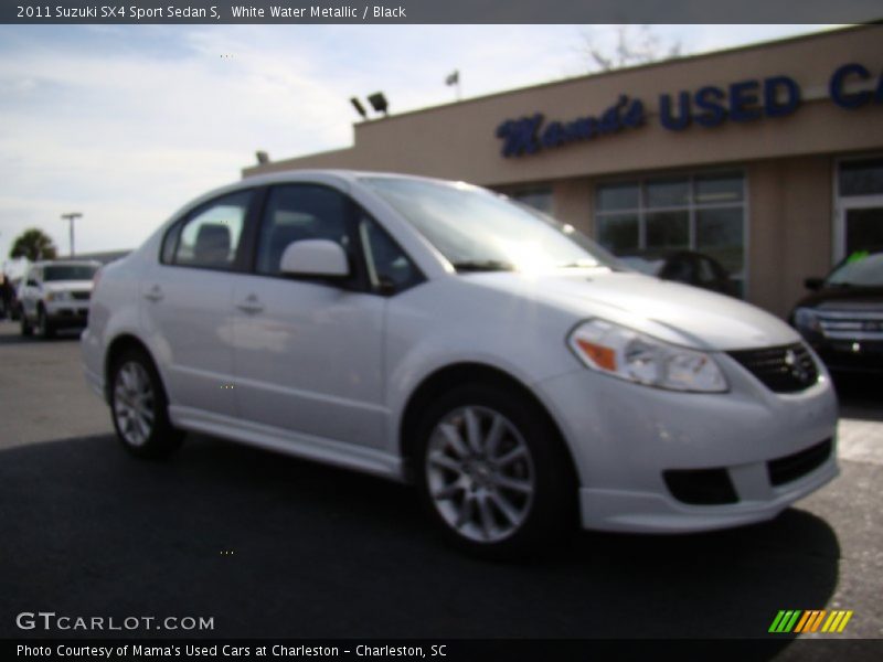 White Water Metallic / Black 2011 Suzuki SX4 Sport Sedan S