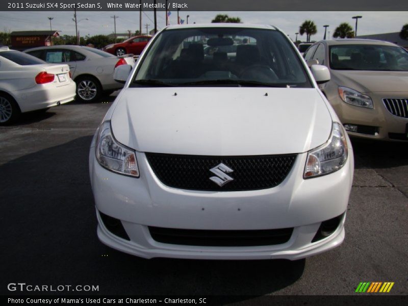 White Water Metallic / Black 2011 Suzuki SX4 Sport Sedan S