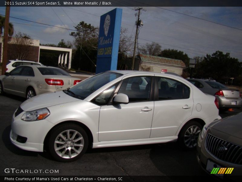 White Water Metallic / Black 2011 Suzuki SX4 Sport Sedan S