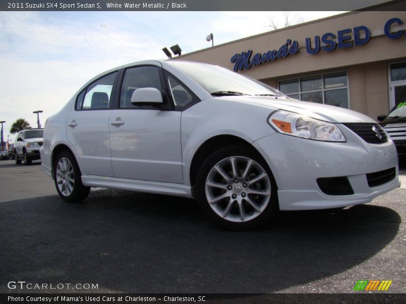 White Water Metallic / Black 2011 Suzuki SX4 Sport Sedan S