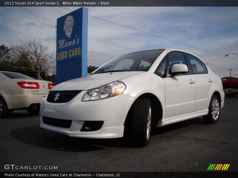 White Water Metallic / Black 2011 Suzuki SX4 Sport Sedan S