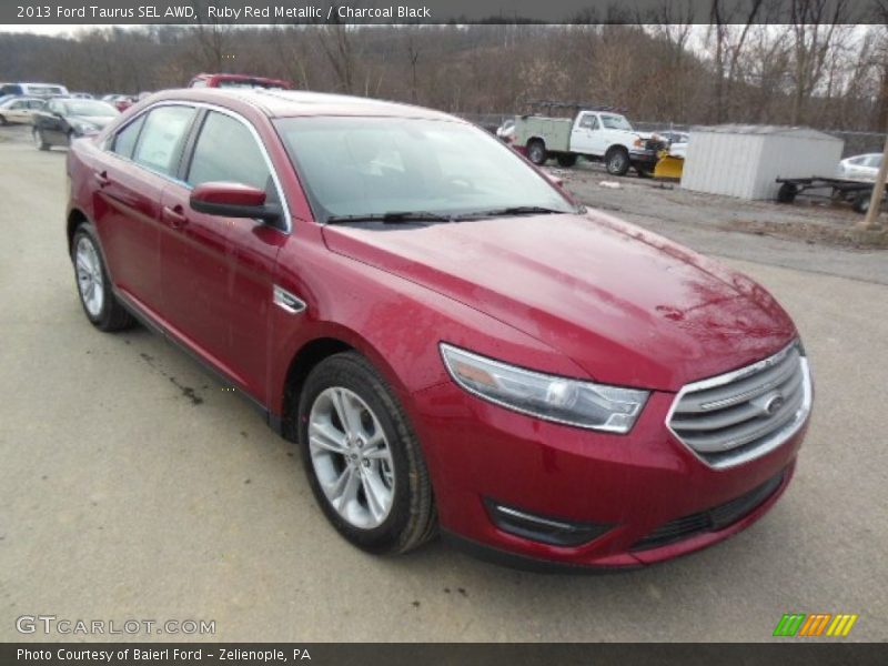 Ruby Red Metallic / Charcoal Black 2013 Ford Taurus SEL AWD