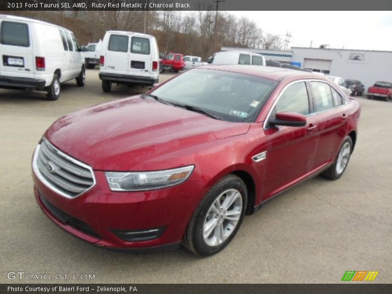 Ruby Red Metallic / Charcoal Black 2013 Ford Taurus SEL AWD