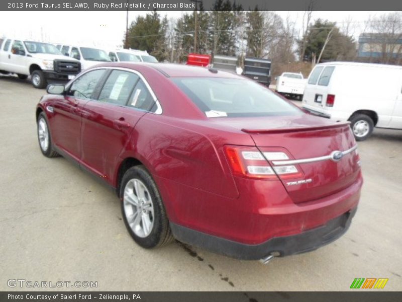 Ruby Red Metallic / Charcoal Black 2013 Ford Taurus SEL AWD