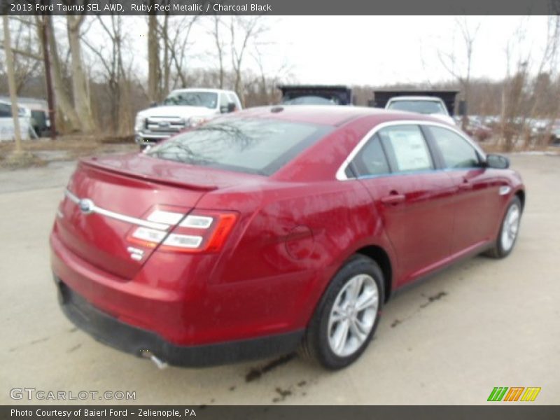 Ruby Red Metallic / Charcoal Black 2013 Ford Taurus SEL AWD