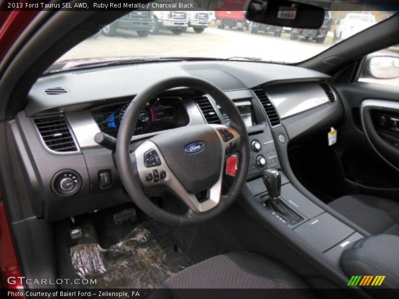 Ruby Red Metallic / Charcoal Black 2013 Ford Taurus SEL AWD