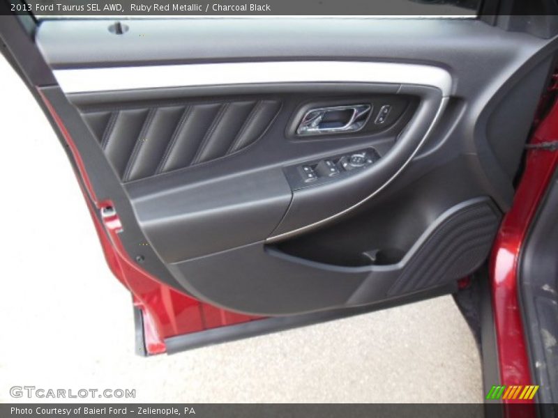 Ruby Red Metallic / Charcoal Black 2013 Ford Taurus SEL AWD