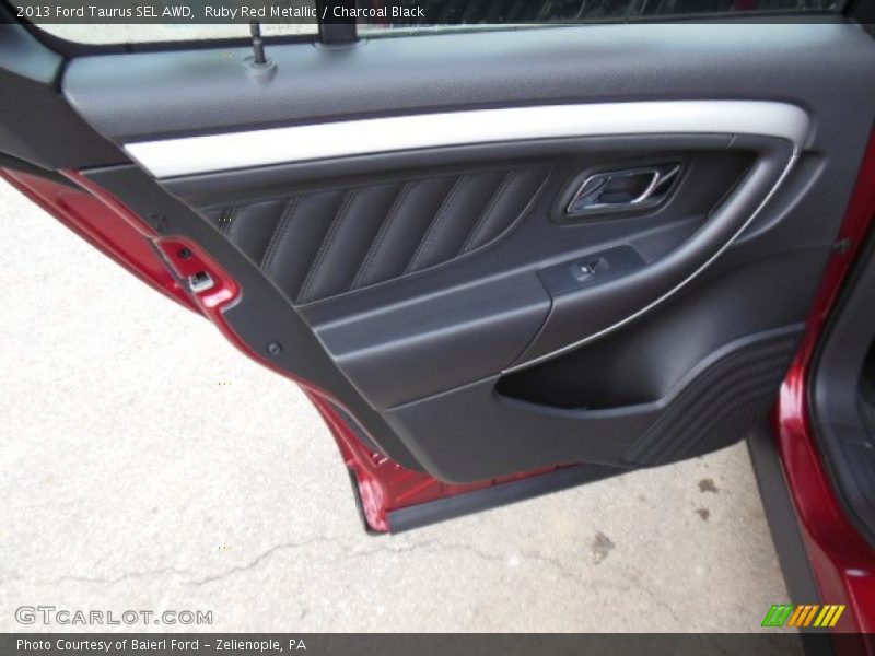 Ruby Red Metallic / Charcoal Black 2013 Ford Taurus SEL AWD