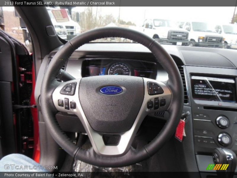 Ruby Red Metallic / Charcoal Black 2013 Ford Taurus SEL AWD