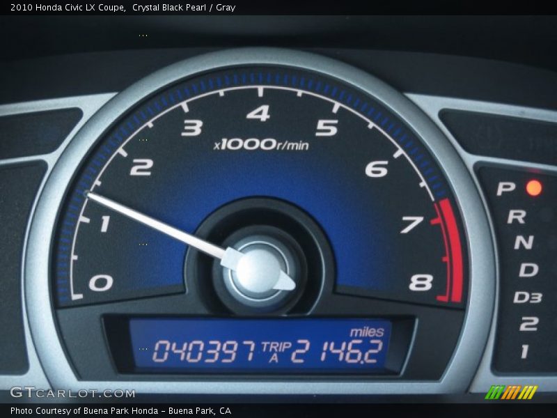 Crystal Black Pearl / Gray 2010 Honda Civic LX Coupe